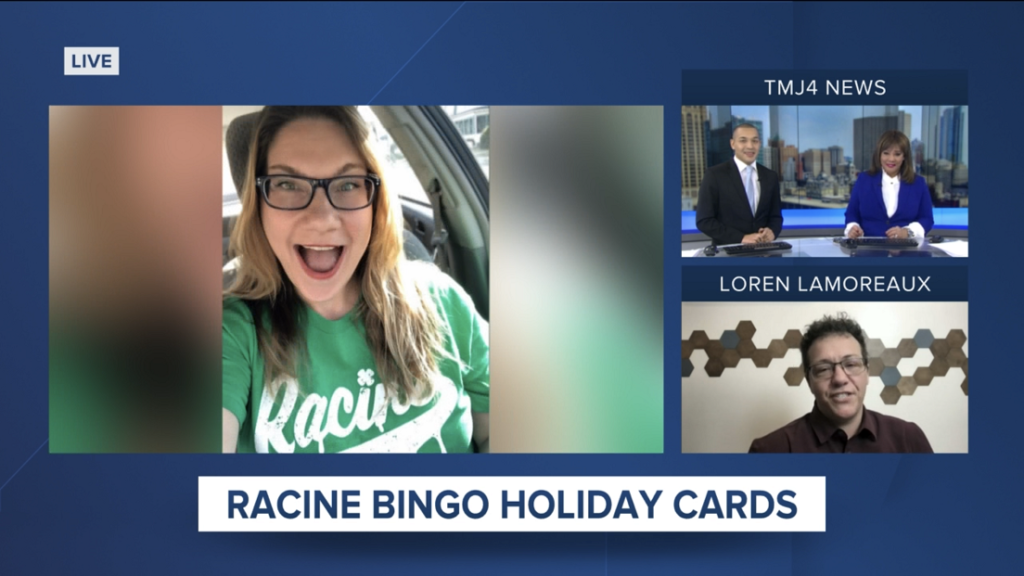 Jen on TMJ4 for the Racine Bingo Card