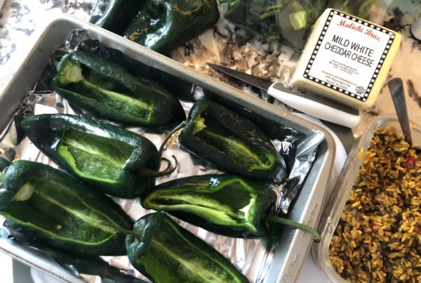 Stuffed poblano peppers, inspired by AI